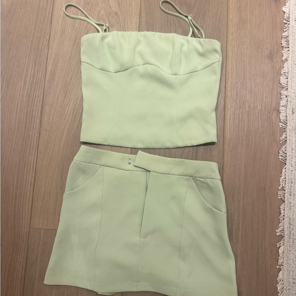 Peppermayo Light Green Skirt Set